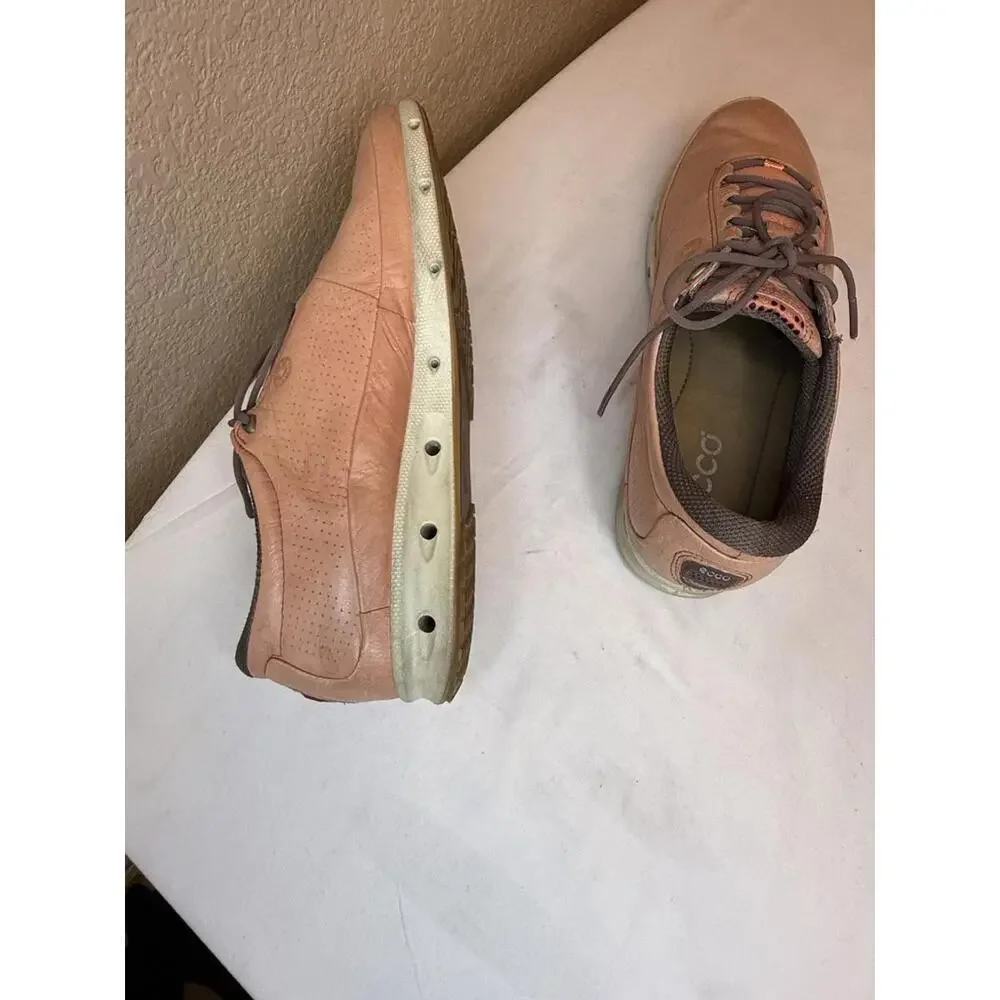 ECCO Gore-Tex Surround salmon Size 38 US Sz 7 yak leather lace-up golf sneakers